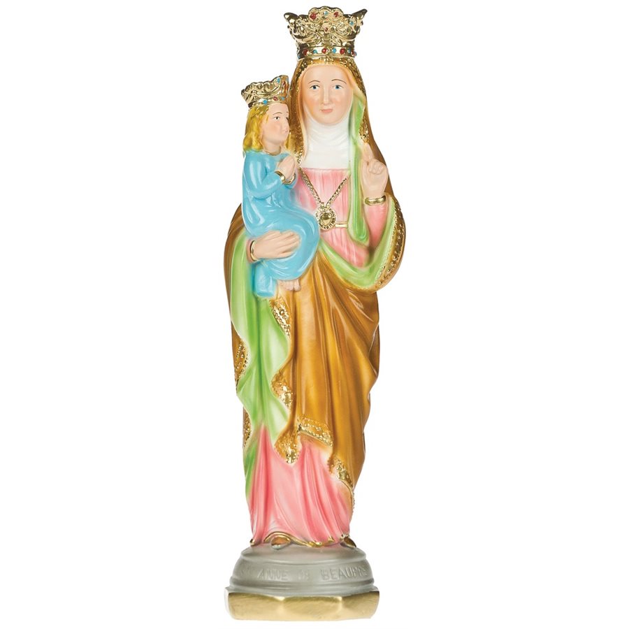 Statue Sainte Anne Beaupré, plâtre col, peinte main, 30,5 cm