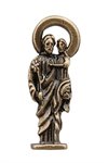 Statuette St Joseph métal doré 2,3 cm, avec pochette 4 cm
