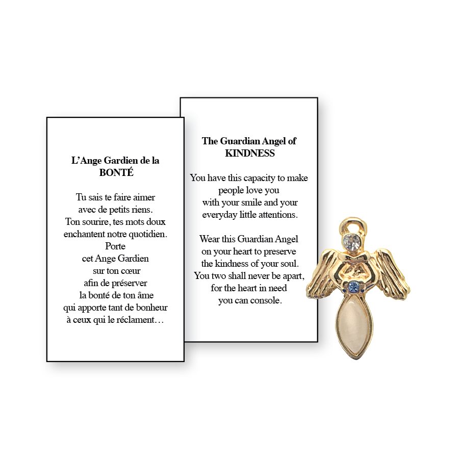 Lapel Pin Poeme, Ange Gardien bonté, Anglais