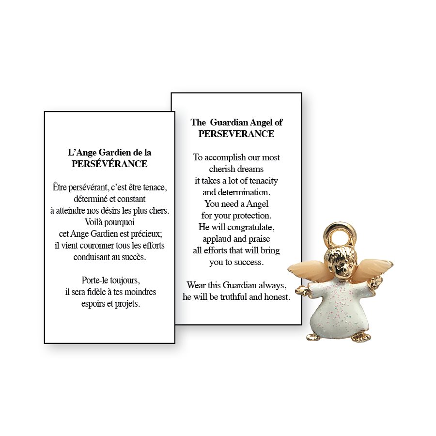 Lapel Pin Poeme, Ange Gardien persévérance, Anglais