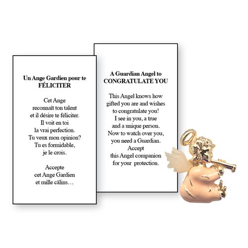 Lapel Pin Poeme, Ange Gardien féliciter, pour te, Anglais