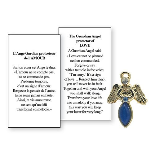 Lapel Pin Poeme, Ange Gardien amour, protecteur, Anglais