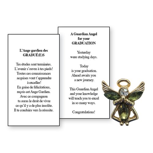 Lapel Pin Poeme, Ange Gardien gradués, Anglais