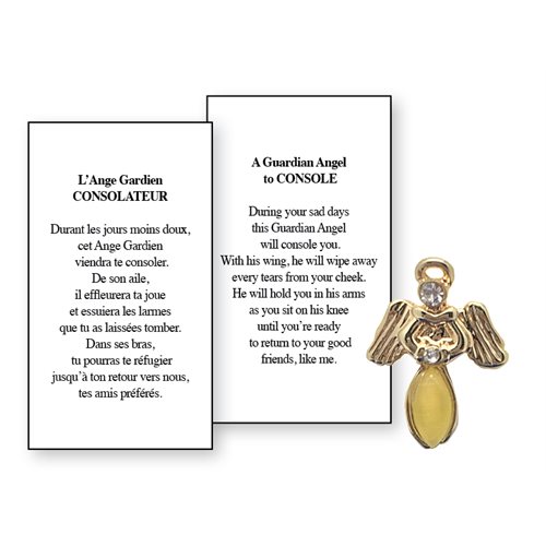 Lapel Pin Poeme, Ange Gardien consolateur, Anglais