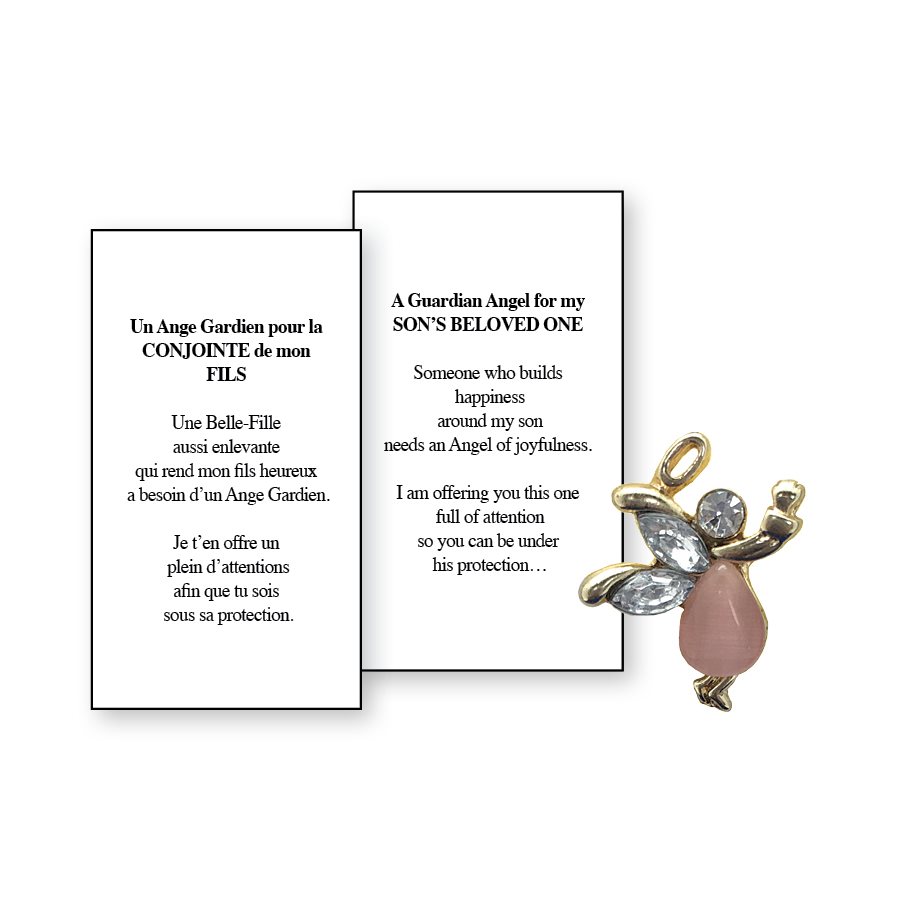 Lapel Pin Poeme, Ange Gardien conjointe de mon fils, Anglais