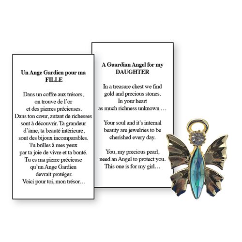 Lapel Pin Poeme, Ange Gardien fille, Anglais