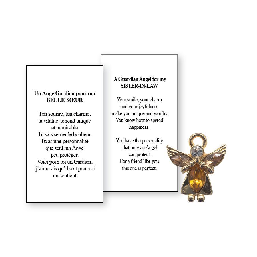 Lapel Pin Poeme, Ange Gardien belle-sur, Anglais