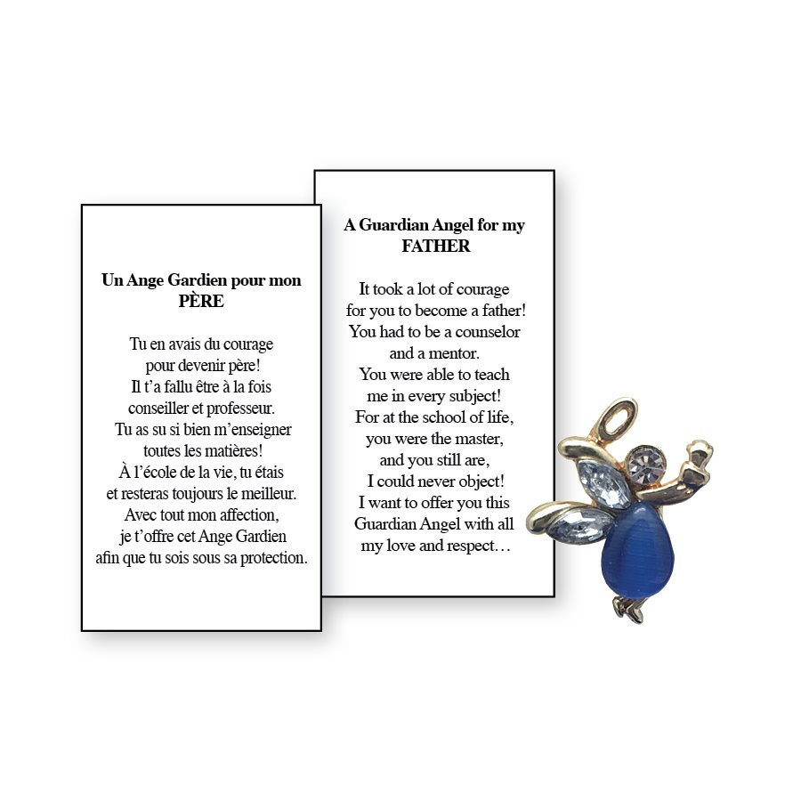 Lapel Pin Poeme, Ange Gardien père, Anglais