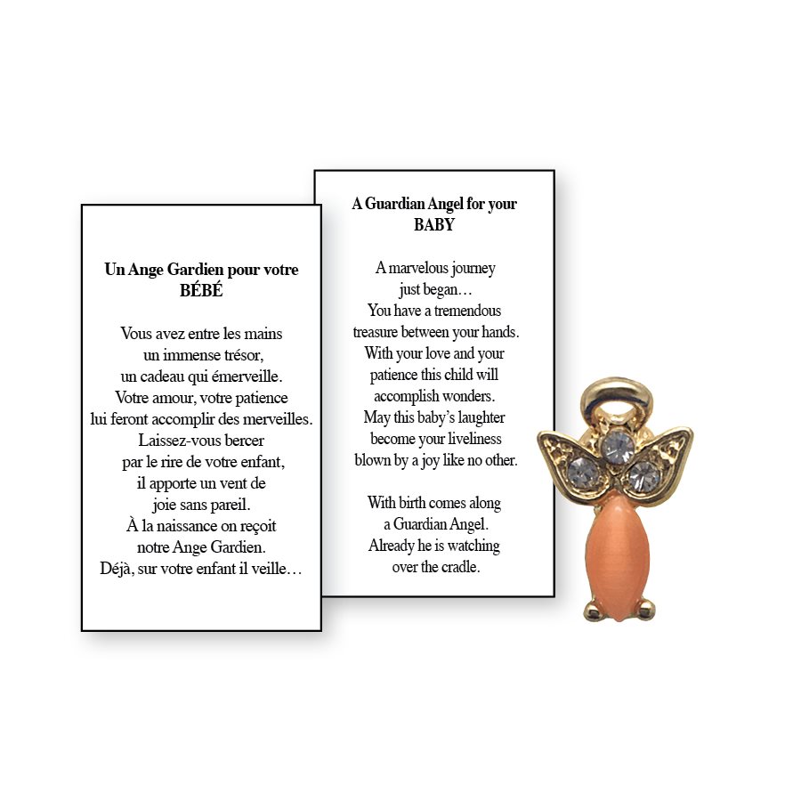 Lapel Pin Poeme, Ange Gardien bébé, Anglais