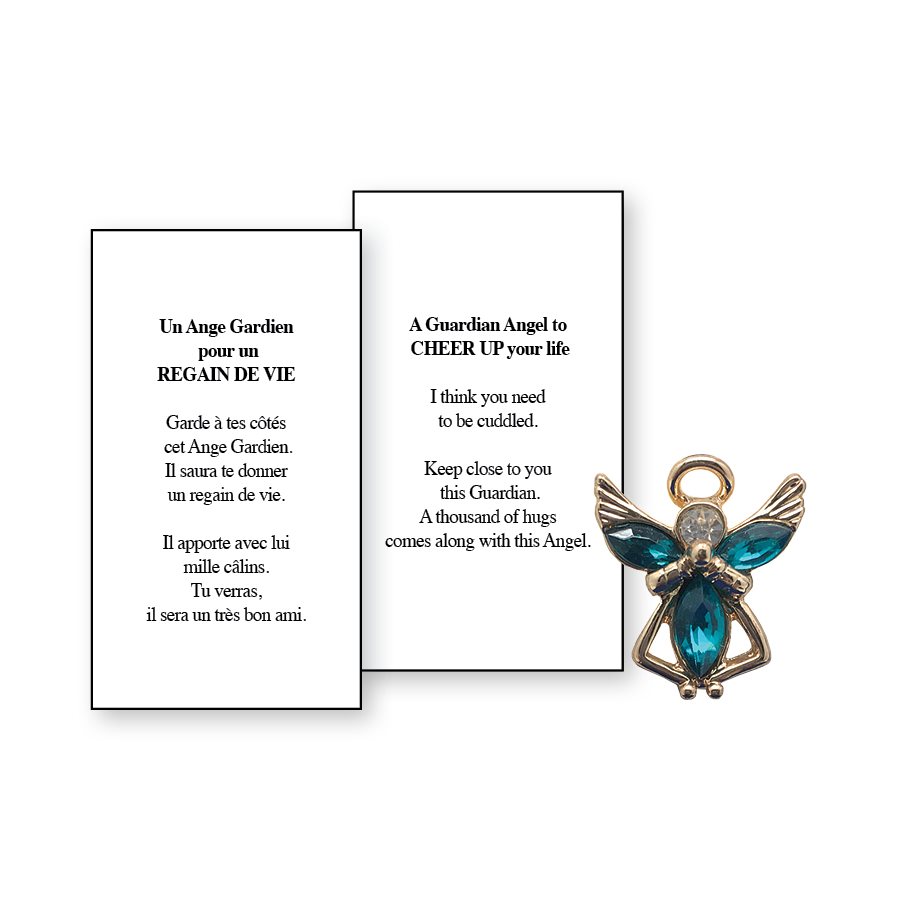 Lapel Pin Poeme, Ange Gardien regain de vie, Anglais