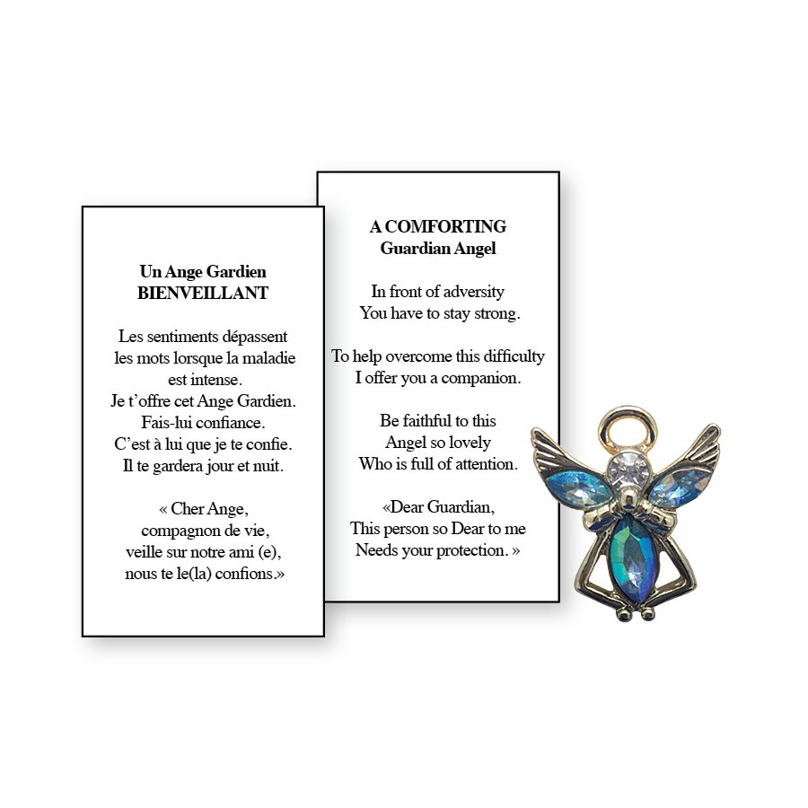 Lapel Pin Poeme, Ange Gardien bienveillant, Anglais