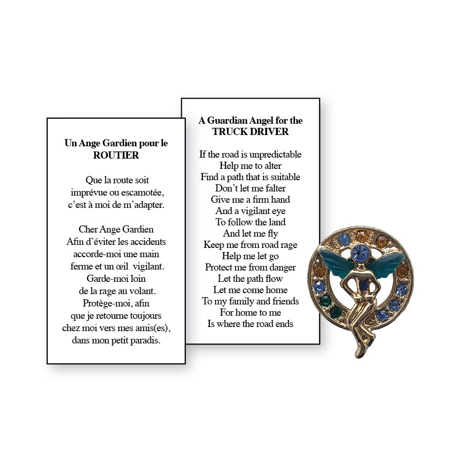 Lapel Pin Poeme, Ange Gardien routier, Anglais