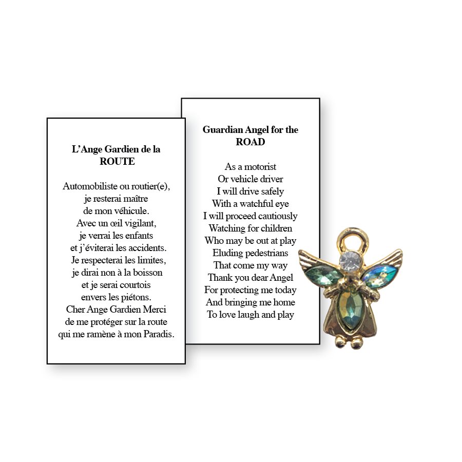 Lapel Pin Poeme, Ange Gardien route A, Anglais