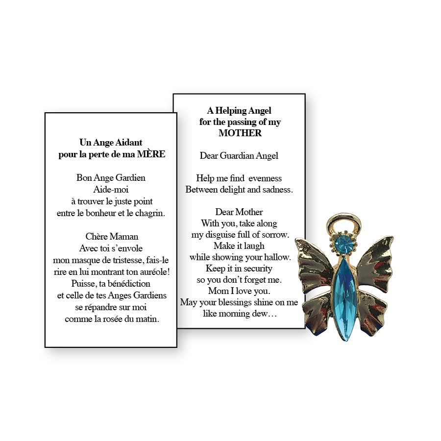 Lapel Pin Poem, Funeral Angel. Helping, mother, my, English