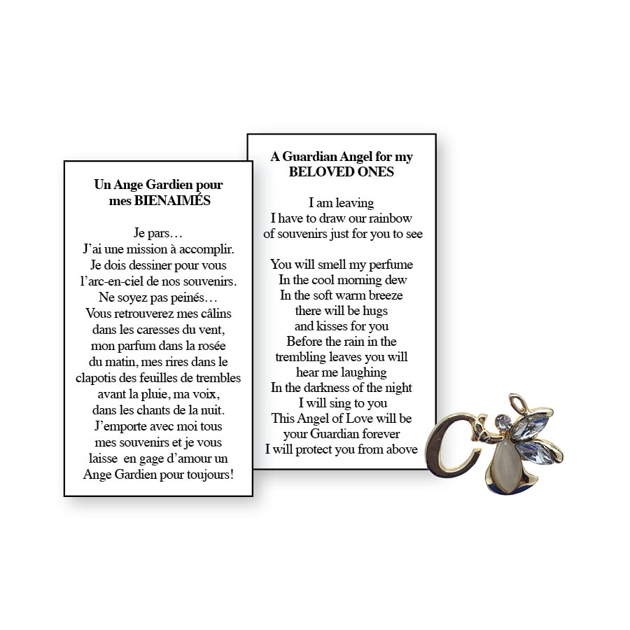 Lapel Pin Poem, Funeral Angel. Beloved Ones, C, English