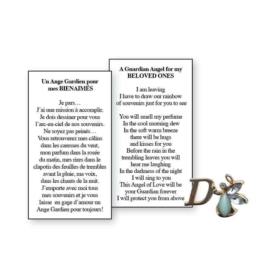 Lapel Pin Poem, Funeral Angel. Beloved Ones, D, English