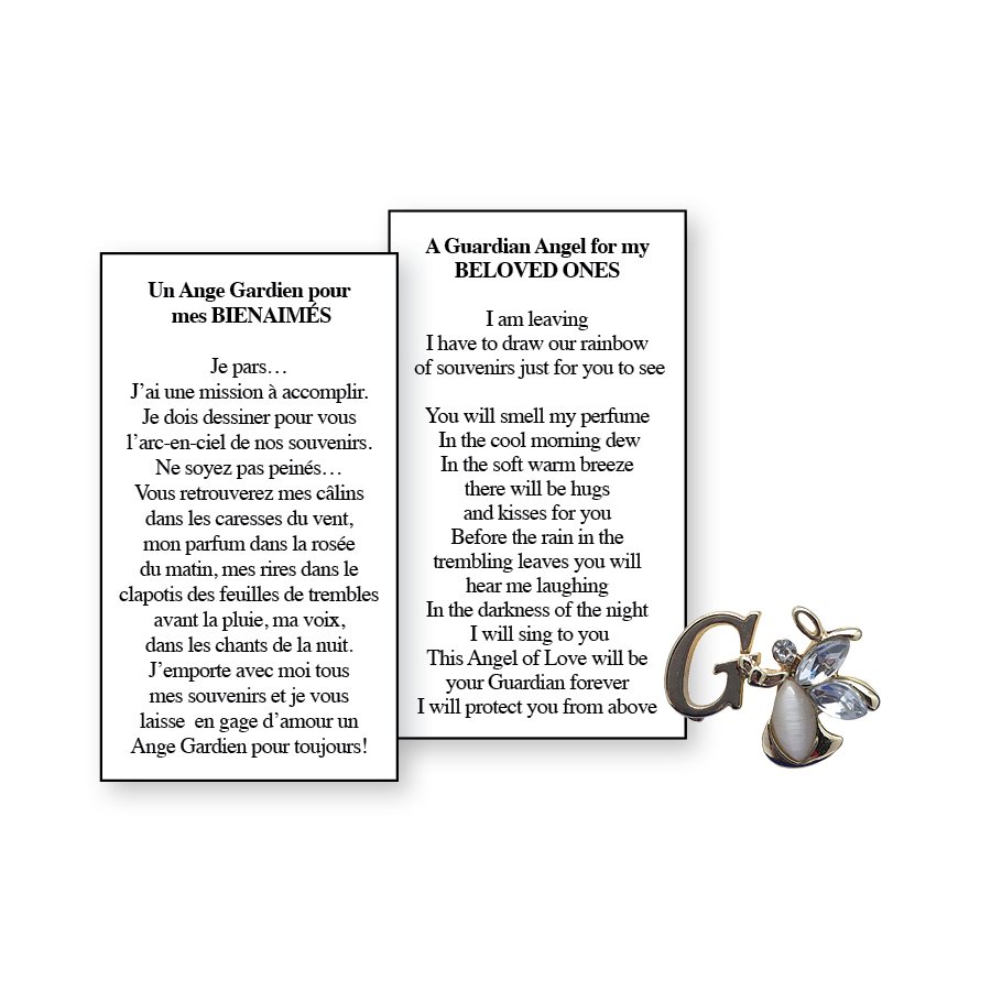 Lapel Pin Poem, Funeral Angel. Beloved Ones, G, English