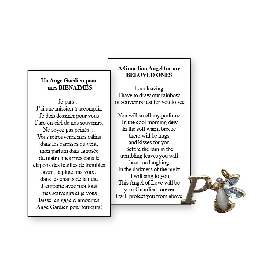 Lapel Pin Poem, Funeral Angel. Beloved Ones, P, English