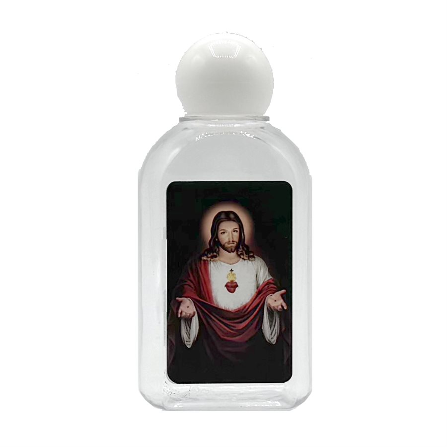Bouteille eau bénite Sacré Coeur Jésus, 4,5 cm x 9 cm