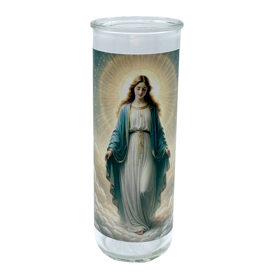 Our Lady of Grace Glass Nova Candle Holders, 3 x 8¼" / un