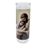 Holy Family Glass Nova Candle Holders, 3 x 8¼"  /  un